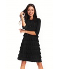 Clementina Black Dress with Frills