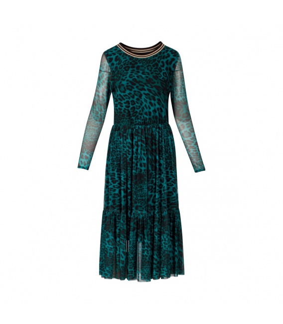 KLEID SONIA GRÜNER LEOPARD