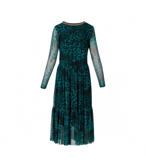 DRESS SONIA GREEN LEOPARD