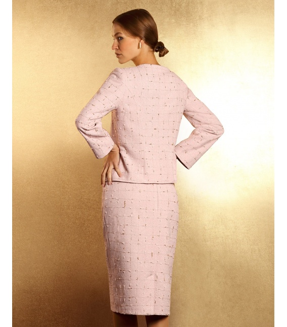 Prima Pink Gold Check Suit