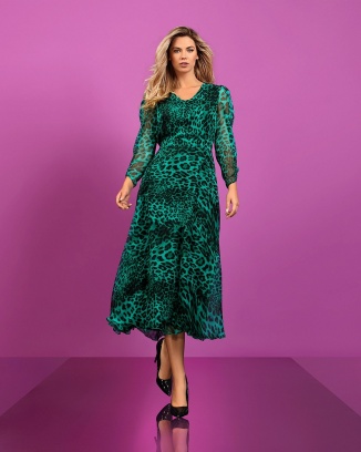 Amala Grünes Leoparden kleid