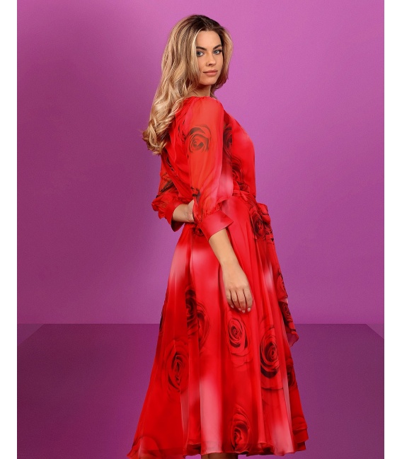 Sara Red Rose Dress