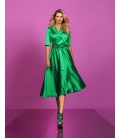 Зеленое атласное платье Positano