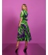 Venus Green and Purple Tiered Midi Dress