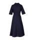 Mariam Navy Blue Flared Dress