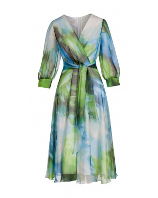 Flora Breeze Silk Midi Dress