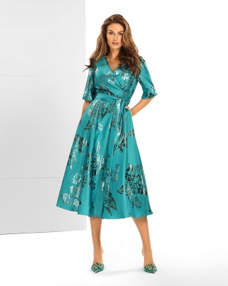 Rochie Charlotte Turquoise Floral Dress