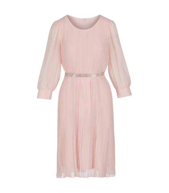 Tivoli Pink Piled Knee-length Dress