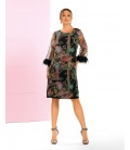 Lucie Elegant Dress with Feathers
