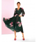 Elegantní hedvábné šaty Flora Green