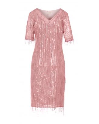 Maya Růžové flitrové šaty