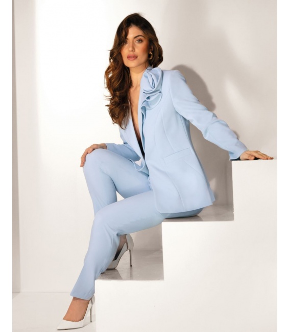 Isabelle Blue Women's Suit with Rose