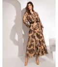 Béžové hedvábné šaty Latoya pro jaro