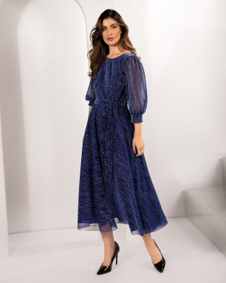 Платье Antonella Cobalt Elegant Gloss Dress