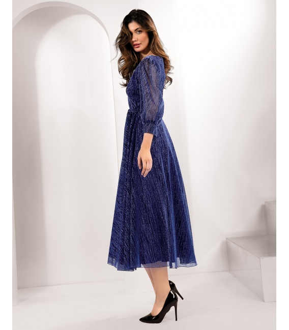 Antonella Kobalt Elegancka Sukienka Z Połyskiem