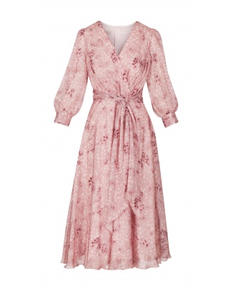 Воздушное платье-миди Flora Leopard Pink