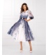 Sara Granat Kwiaty Elegancka Sukienka z Paskiem