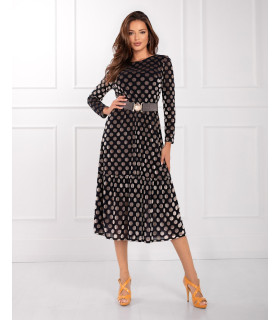 Palona Elegancka Sukienka w Grochy