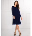 Темно-синее вечернее платье с длинными рукавами Frida