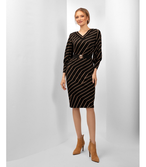 Clarisa Czarna Dzianinowa Sukienka