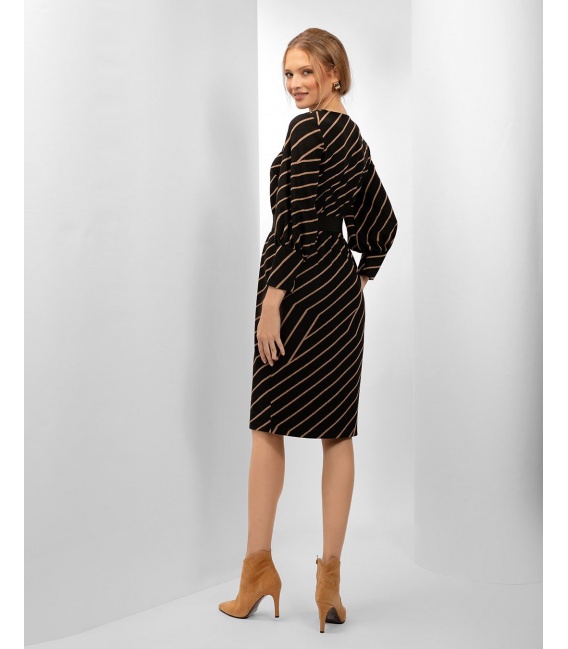 Clarisa Czarna Dzianinowa Sukienka