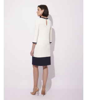 Kiki Ecru Elegancka Sukienka Koktajlowa