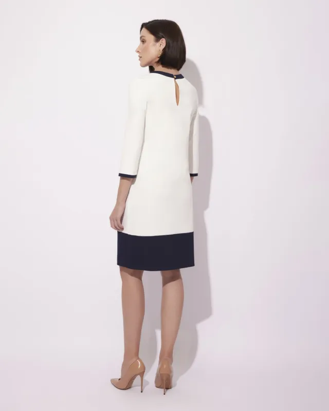 Kiki Ecru Elegancka Sukienka Koktajlowa