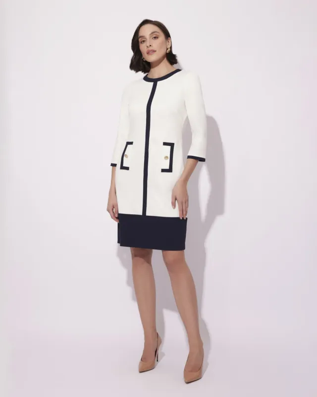 Kiki Ecru Elegancka Sukienka Koktajlowa