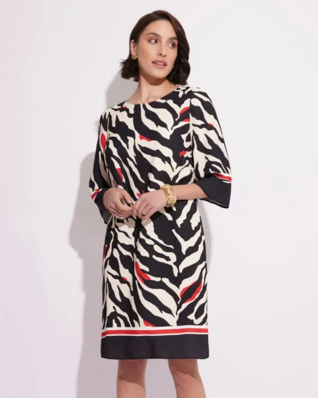 Eden Zebra Sukienka z Rękawem 3/4