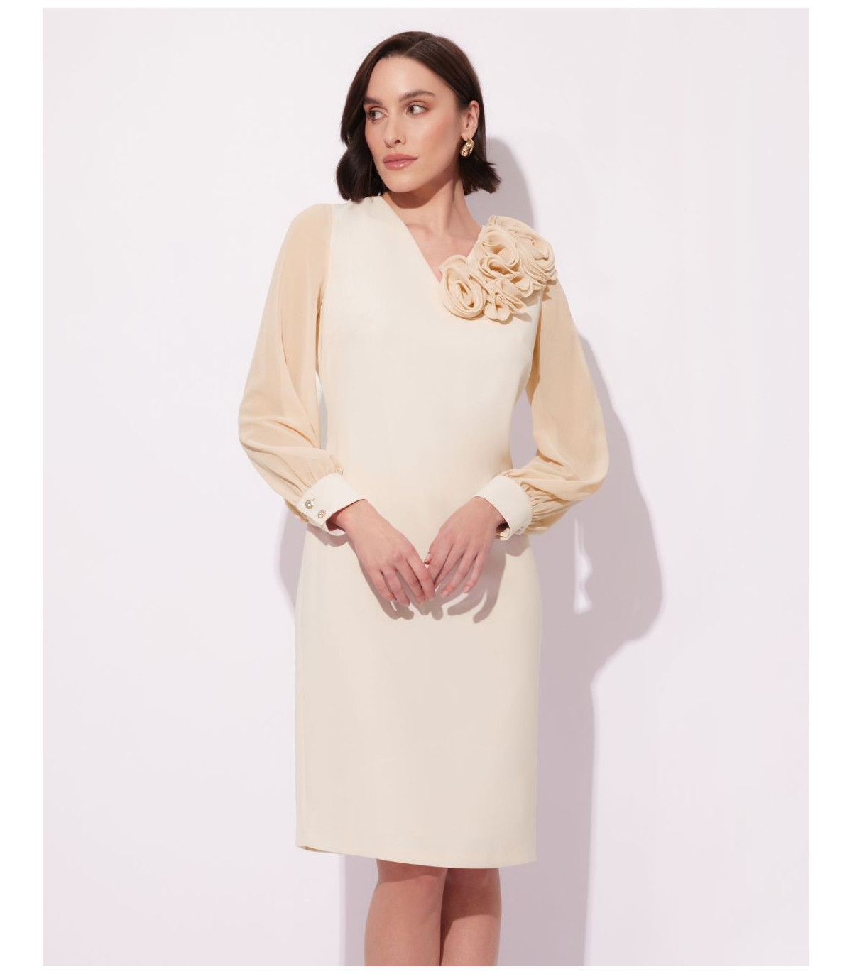 sachin and babi light blue dress Womens Long Sleeve Chiffon Dress Crewneck Solid Color Casual Loose Robe  Fashion Flowy Fall Long Maxi Dress for Women