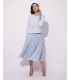 Priscilla Błękit Nowoczesna Garsonka z Plisowaną Spódnicą