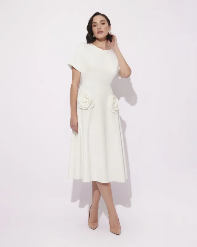 Zara Biała Sukienka Midi