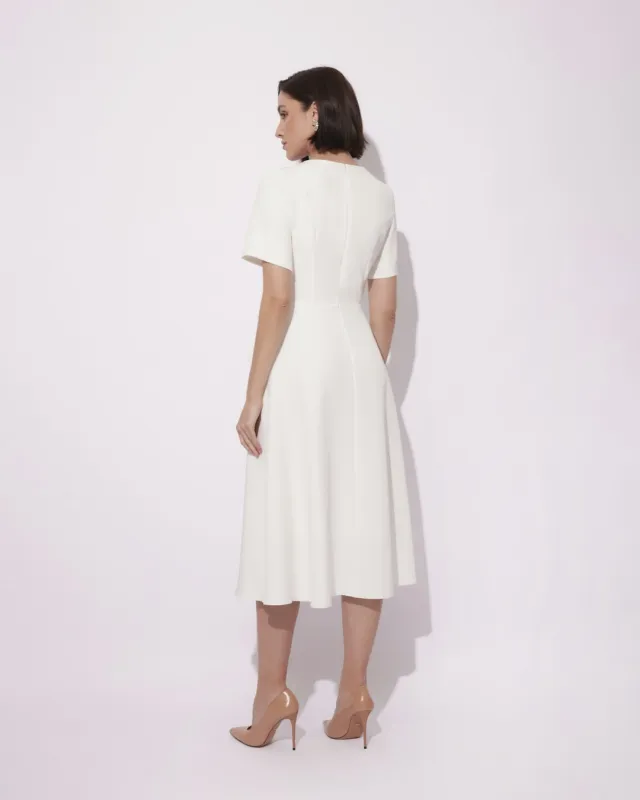 Zara Biała Sukienka Midi