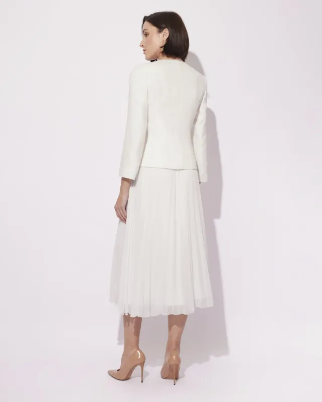 Jaśmina Elegancki Komplet w Śmietankowym Kolorze