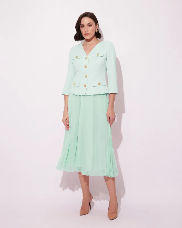Fleur Miętowy Elegancki Komplet Dwuczęściowy