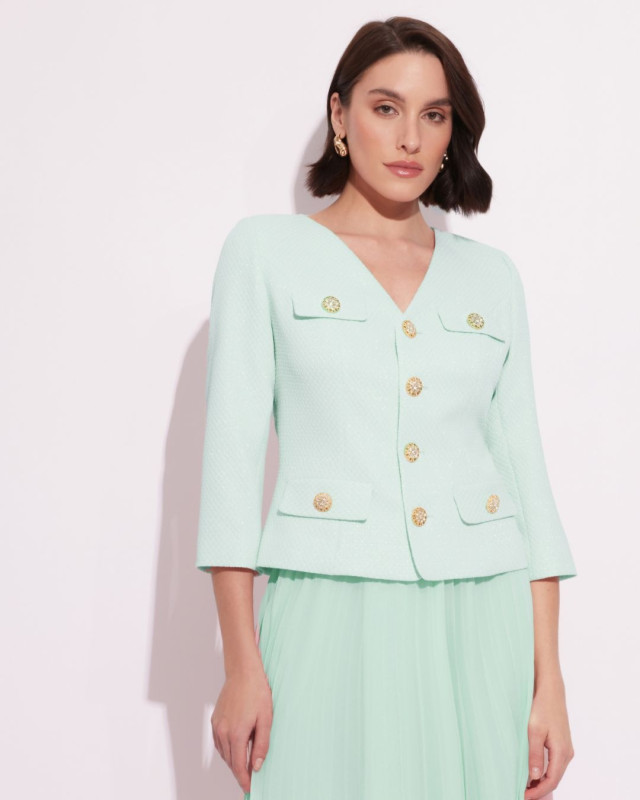 Fleur Miętowy Elegancki Komplet Dwuczęściowy