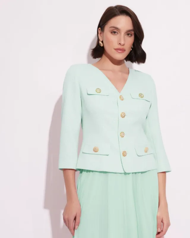 Fleur Miętowy Elegancki Komplet Dwuczęściowy