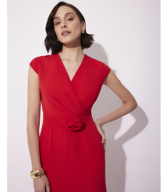 Telimena Czerwona Długa Sukienka Wieczorowa