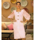 Blanca Różowa Wizytowa Sukienka o Prostym Kroju
