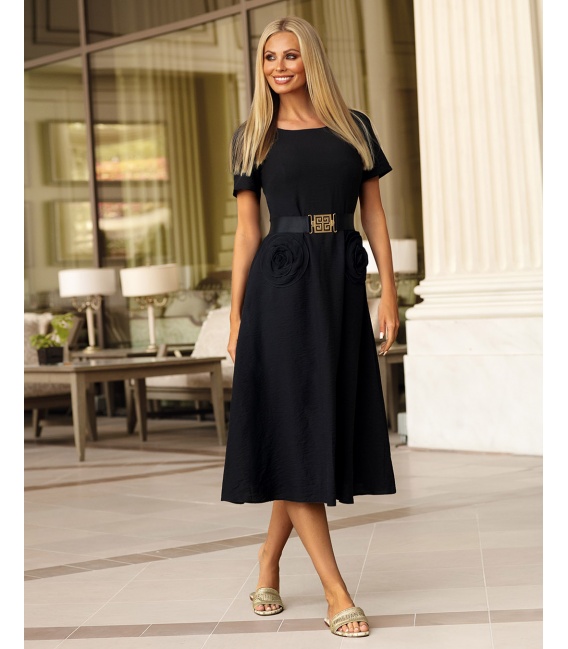 Rani Czarna Elegancka Sukienka na Lato