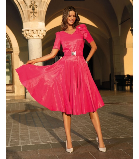 Luna Róż Wizytowa Sukienka Midi