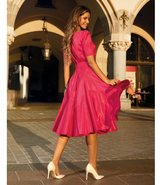 Luna Róż Wizytowa Sukienka Midi