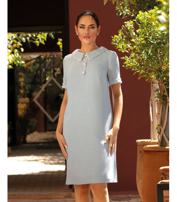 Rim Błękitna Sukienka do Kolan