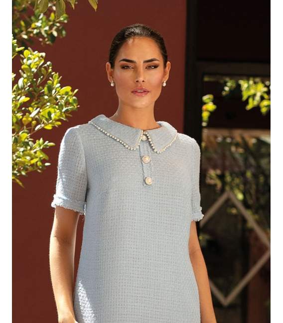 Rim Błękitna Sukienka do Kolan