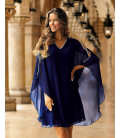Ingrid Marineblaues Chiffonkleid