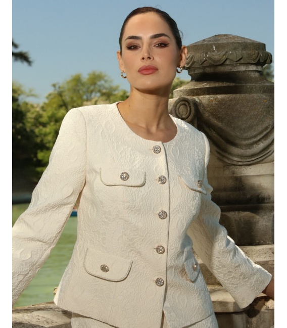 Alexa Vanilla Elegancka Garsonka z Żakardu