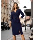 Petra II Granatowa Dopasowana Sukienka