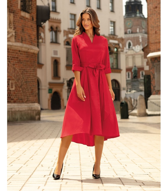 Astrid Czerwona Sukienka Midi