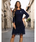 Gabriela Granatowa Sukienka z Dzianiny