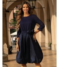 Hannah Navy Blue Bombshell Midi Dress